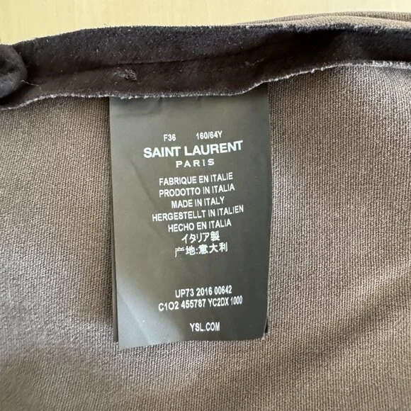 SAINT LAURENT Suede Biker Zipped Detailed Pants - Picture 9 of 13